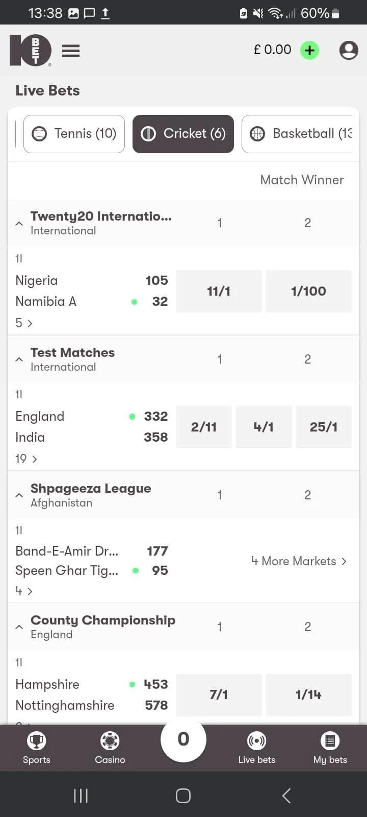 10Bet screenshot