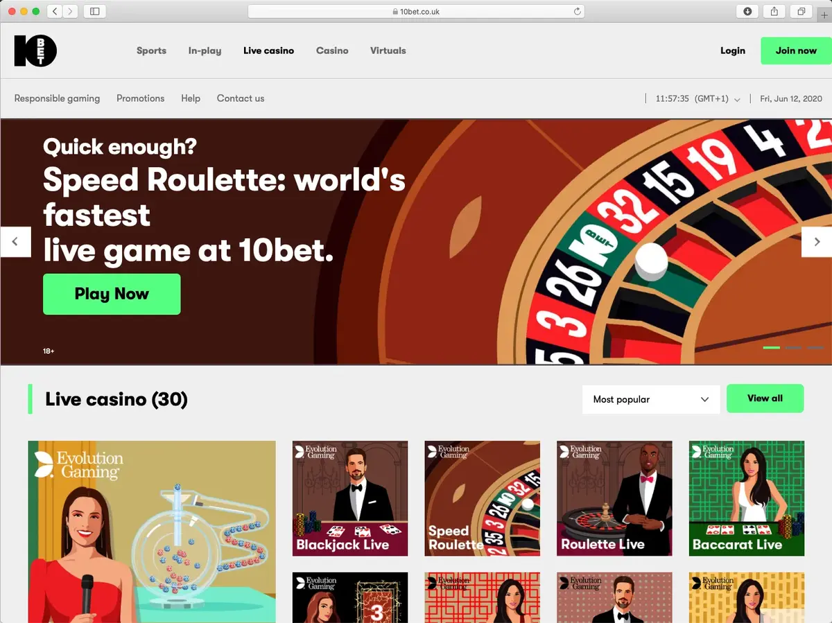 10Bet screenshot