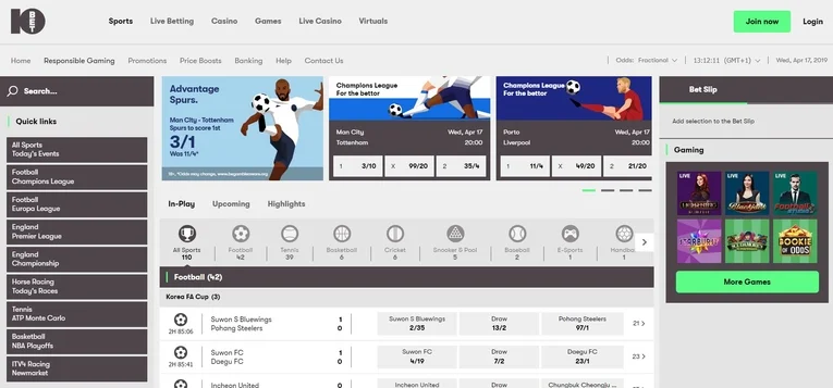 10Bet screenshot
